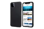 For iPhone 11 Pro Max Case Genuine Leather Durable Slim Protective Cover Black