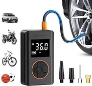 Tire Inflator Portable Air Compressor - 150 PSI Cordless Mini Bike Tire Pump, Air Pump for Car Motorcycle Bicycle Tires, Balls, with Pressure Gauge, LED Light
