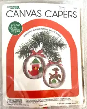 + Christmas Canvas Capers Pre-Cut Plastic 2 Ornament Kit Sew Cardinal Reindeer