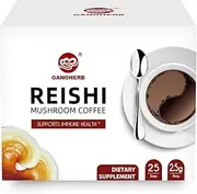 GANOHERB Ganoderma Lucidum Coffee 2 In 1 Instant Black Coffee Lingzhi, Delicious,Nutritious And Flavorful With 100% Certified Organic Reishi Mushroom Spore And Extract