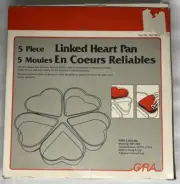 Heart Shaped Cake Pan Valentines Love Muffin Cake Tart New 5 Piece Linked Pan