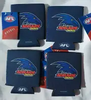 AFL Adelaide Crows 4 x Flat Neoprene Stubby Holders