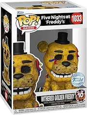 Funko Pop Five Nights at Freddy's: Withered Golden Freddy Vinyl Figure, 9 cm Size