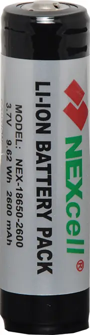 NexCell 3.7V 2600mAh Lithium Ion Rechargeable Battery Protected 18.6mm x 69.9mm
