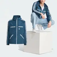 在飛比找momo購物網優惠-【adidas 愛迪達】連帽外套 Adicolor 藍 白 