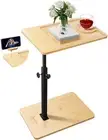 C Table End Adjustable Height, Swivel TV Tray for Small Wood