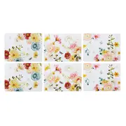 6pc Ashdene Springtime Soiree 29x21.5cm Hardboard/Cork Dining Table Placemat Pad