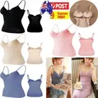 Women With Built-in Bra Adjustable Strap Tank Tops Wireless Camisole Vest Cami