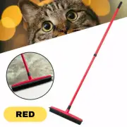 RED Long Handle Rubber Broom For Pet Dog Cat Hair Sweeper Squeegee Windows Car