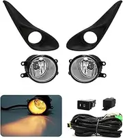 Led Fog Lamp DRL Compatible for Toyota Aqua Prius 2018 2019 Daytime Running Light Angel Eyes Front Bumper Driving Waterproof Accessories(Halogen)