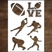 Football Stencil Set - Reusable Plastic Template for DIY Decor, Woodburning & Pa