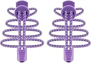 Replacement Shoelaces. System for Unique Comfort Fit and Strong Hold,Elastic Shoelaces Replacement,Suitable for Sneakers Trainers Casual Shoes Hiking Shoes,2 Pairs. (Color : Purple Reflective Points