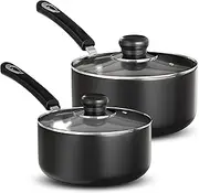 Utopia Kitchen Nonstick Saucepan Set - 1 Quart and 2 Quart - Glass Lid - Multipurpose Use for Home Kitchen or Restaurant