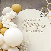 A Little Honey is on The Way Baby Shower Party Decal Sign,Gender Reveal Girl or Boy Baby Shower Decal Sign,Bee Baby Shower Sign Vinyl Decal,aby Shower Balloon Arch Decal (Honey Decal)