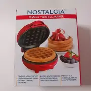 Nostalgia My Mini Waffle Maker Red New 5 Inch Cooking Surface