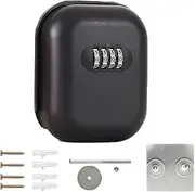TENOL Key Lock Box 4 Digit Code Wall Mounted Waterproof External Key Box Combination Lockbox for Factory House Keys Office Outside, black