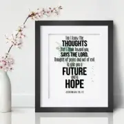 Jeremiah 29:1 Bible Inspirational Wall Art Print Motivational Quote Poster Decor