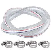 1" ID x 5FT Steel Wire Suction Hose PVC Reinforced Tubing High Pressure Flexi...