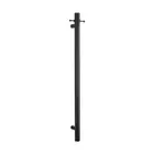 Hook plus 1 x Radiant Matt Black Single Vertical Round Bar Towel Rail x 950mm