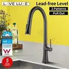 LaveLuxe Black Kitchen Sink Swivel Spout Mixer Tap Basin Pull Out Faucet Brass