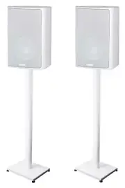 Pair 37” Steel White Stands For Canton Plus XL Bookshelf Speakers