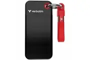 Verbatim Pocket 1 TB Portable Rugged Solid State Drive - M.2 External - Black, Red - Desktop PC, Notebook Device Supported - USB 3.2 (Gen 2) Type C -