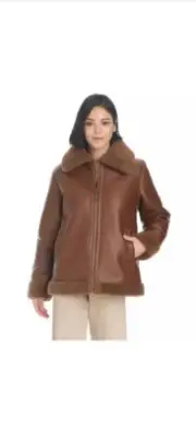 Koolaburra by UGG Motorcycle Shearling Jacket Brown Size L