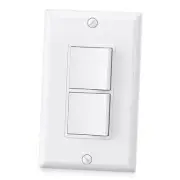 Single Pole Double Paddle Rocker Decorator Light Switch, 15 Amp Self