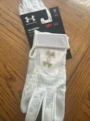 Under Armour Bryce Harper Youth Medium Baseball Batting Gloves White Softball