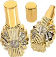 minkissy Pack Bottles Ml Refillable Glass Bottles Gold Foil Embossed Pattern Elegant Decorative Glass Jars for Essential Oils