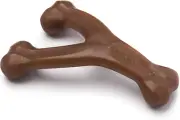 Indestructible Wishbone Dog Chew Toy-Aggressive Chewers,Real Peanut Flavor-M Dog