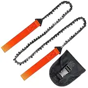 24 Inch Pocket Chainsaw Chain Rope Portable Hand Saw Folding Survival Chain Saw with Bi-Directional Teeth for Wood Cutting,Camping,Hunting,Garden Work,Field Survival,Outdoor Emergency with Bag