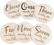 KOCKSHION Wood Baby Cards 6pcs Monthly Growth Cards Photo Prop Decorative Keepsake
