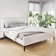 223x195 Artiss Bed Frame King Beige AMMY