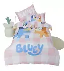 Licensed Kids BLUEY & BINGO Reversible Quilt Cover Set Single Bed Pink