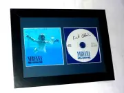 Nirvana Nevermind Kurt Cobain Signature CD Black Frame Signed Mounted Framed