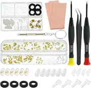 Eyeglass Repair Kit - YEEMO Glasses Repair Kit with Screws (Gold), Eyeglass Nose Pads, Precision Glasses Screwdriver Set: High Compatibility for Eyeglasses, Sunglasses, and Watch Repair