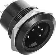 Angoily XLR 5 Pin Male Round Connector Threaded Fixed Adapter Solder XLR Female Jack Socket for Audio Mixers Concerts Recording