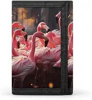 [QMKFWT] Flamingos Partying Casual Wallet Credit Card Holder Premium Document Organizer Case for Men And Women