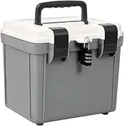 RdjEokf Portable Safe Box, Combination Security Case Lockbox, Shockproof Travel Safe, Document Safe Box, For Hotels, Travel, Sports, Cabinet, Office, Vacation (Grey)