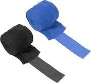 uxcell Boxing Hand Wraps, 1 Set 98 Inch Length Elastic Boxing Wraps Cotton Fist Mitts Wrist Straps Protection for Muay Thai Martial Arts Kickboxing Bandages, Black Blue