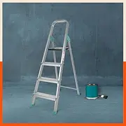 [Bathla] Advance Carbon - 4 Step Foldable Aluminium Ladder with Scratch Resistant Smart Platform and Sure-Hinge Technology (Teal)…
