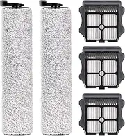 (5 Pieces) Replacement Brush Rollers and HEPA Filters Compatible with Tineco Floor One S3/ iFloor 3 Cordless Wet Dry Vacuum Cleaner, Replacement Parts Accessories Kit, 2 Brush Rollers, 3 HEPA Filters