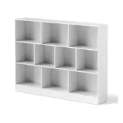 Costway 3-Tier Bookshelf 10-Cube Open Storage Wooden Display Shelf - White