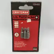 Sears Craftsman Pozidrive Set 3 Pc 1 Inch PZ1 PZ2 PZ3 26493
