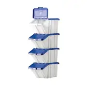 Barton Multifunctional Storage Bins Blue Lids Pack of 4 052101/4