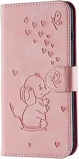 iPhone 6S Plus / 6 Plus Case, iPhone 6S Plus Mobile Phone Case Cute Embossing Elephant Hearts Flip Case PU Leather Cover Magnetic Protective Case Stand Mobile Phone Case for iPhone 6 Plus, RT Elephant