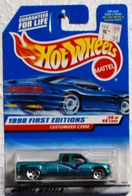 1998 HOT WHEEL, FIRST EDITIONS, CUSTOMIZED C3500, 26 of 40, # 663