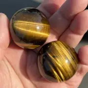 1pc Natural Tiger's eye jasper Ball Quartz Crystal Sphere Reiki Healing 35mm+