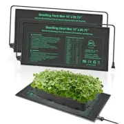 Seedling Heat Mat 10 x 20.75 in 2 Pack,Waterproof 10" x 20.75"-2 Pack Black